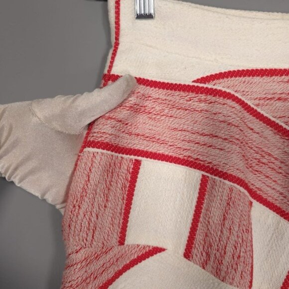 3.1 Phillip Lim LINEN Blend Chevron Red White Skirt A-Line Flare Flounce Size 8 - Picture 7 of 8